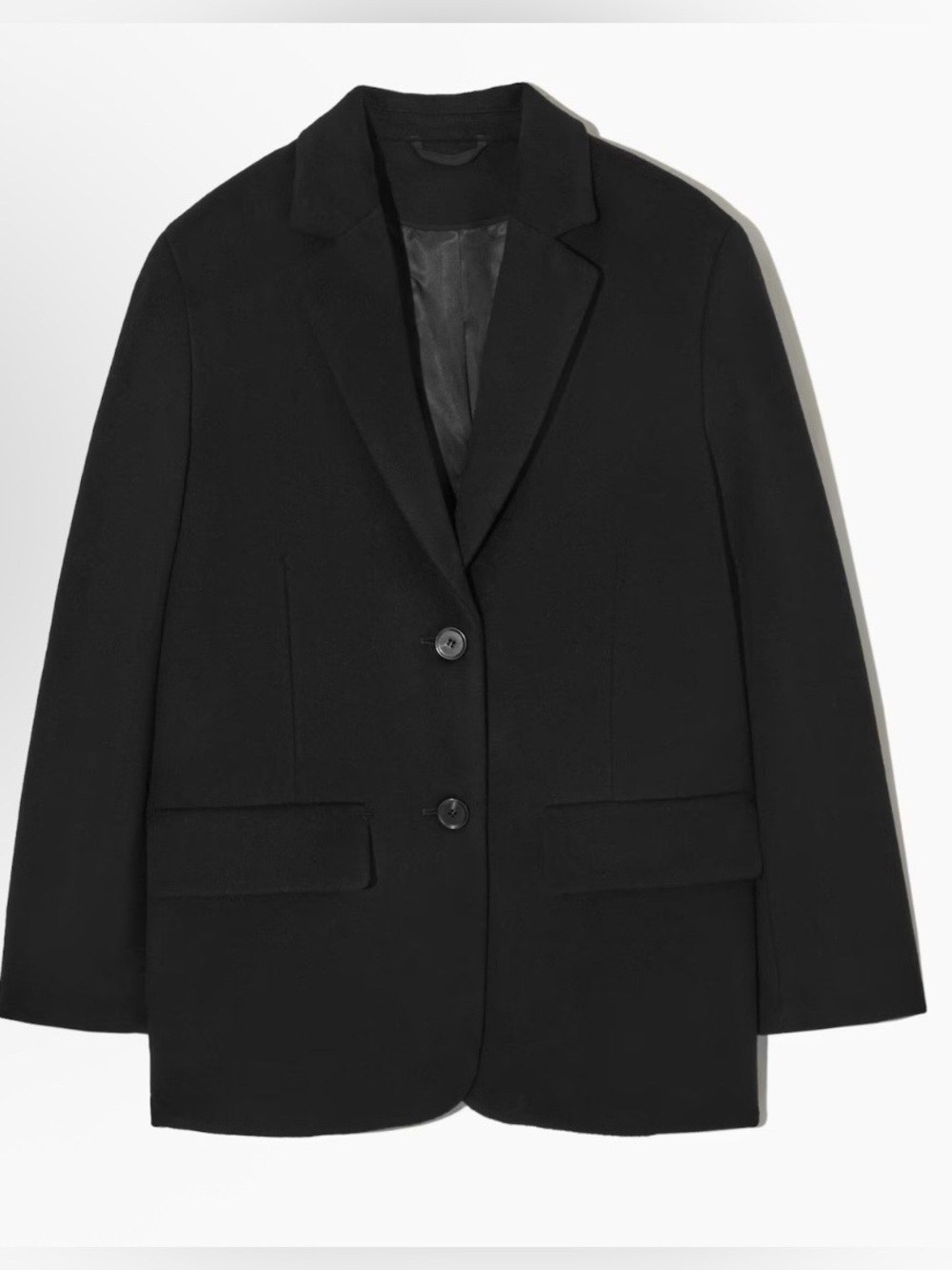 COS Women’s Oversized Relaxed Fit Wool Blend Black Blazer Size 12 NWT